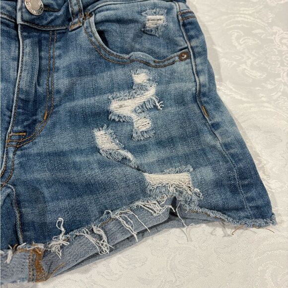 American Eagle Outfitters Women's Blue Denim Shorts size 0 - Picture 2 of 6